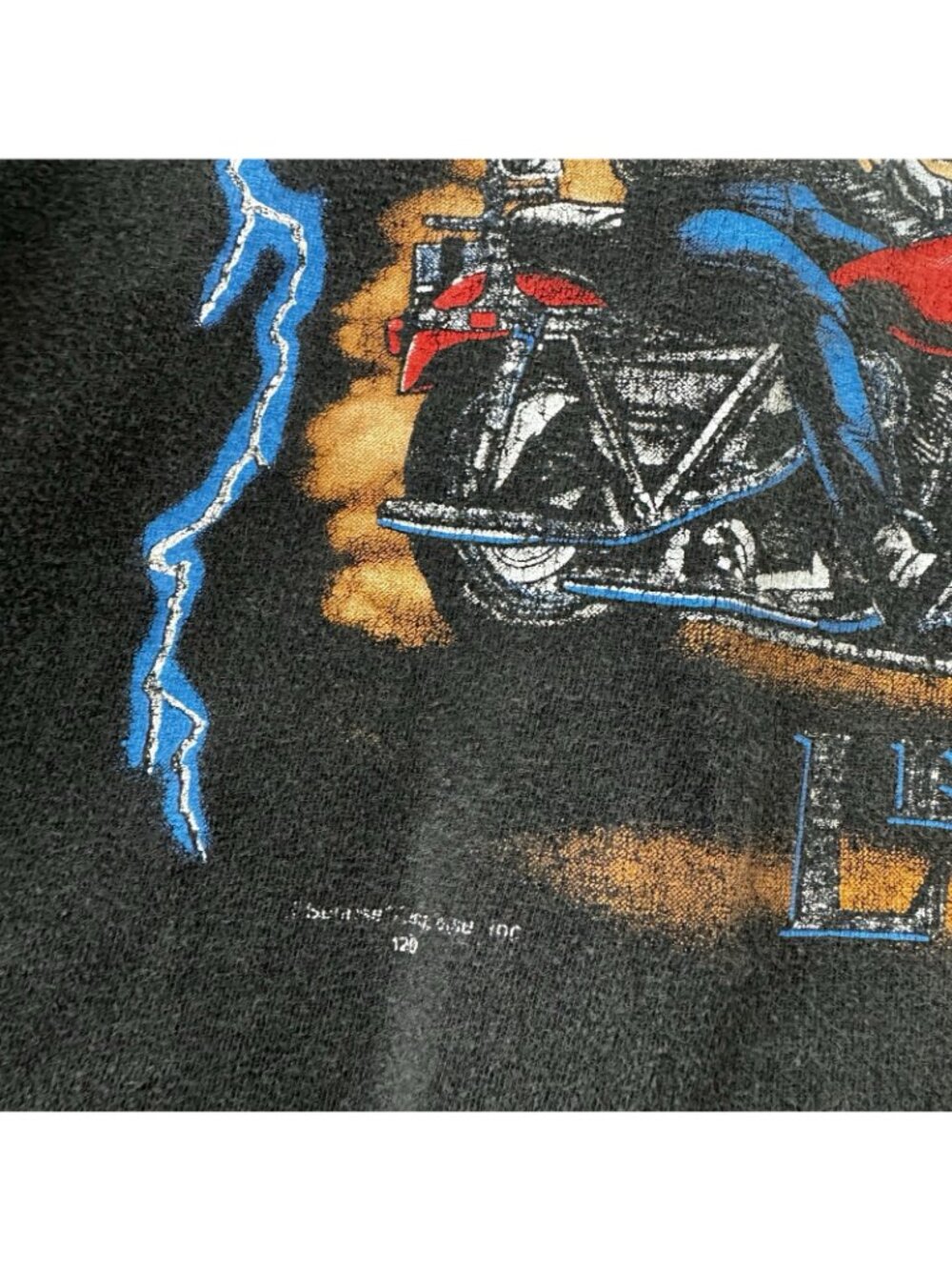 Vintage Harley Davidson Leader of the Pack t shirt USA Thunder Blue Lightning - Picture 6 of 13